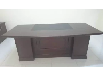 Leather padded office desk