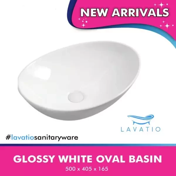 Glossy White Oval Basin