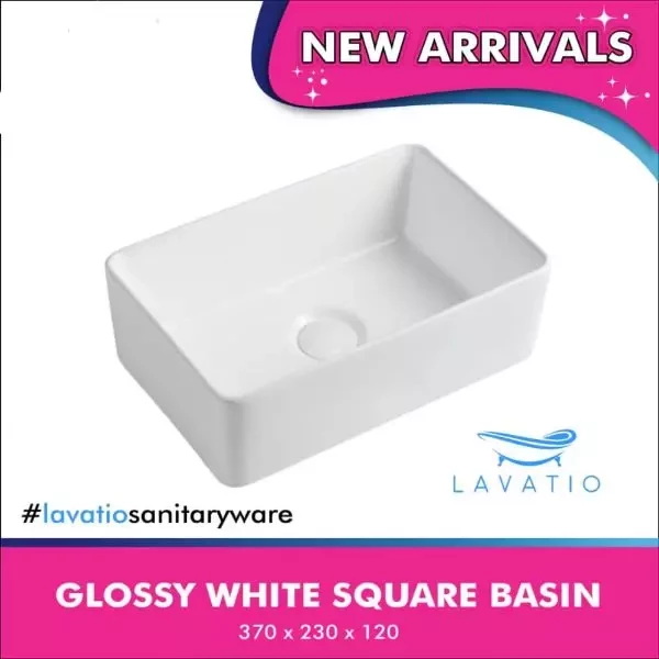 Glossy White Square Basin