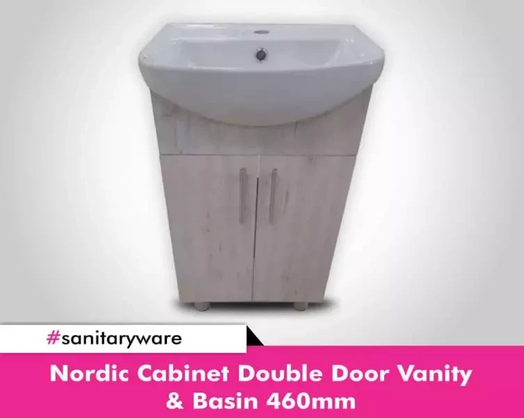 Nordic Cabinet Double Door Vanity & Basin 460mm