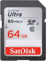 SanDisk 64GB Ultra SDXC UHS-I Memory Card - 120MB/s, C10, U1, Full HD, SD Card