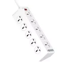 Promate Power Strip with USB Charging Ports, Universal 10 AC Outlets Surge