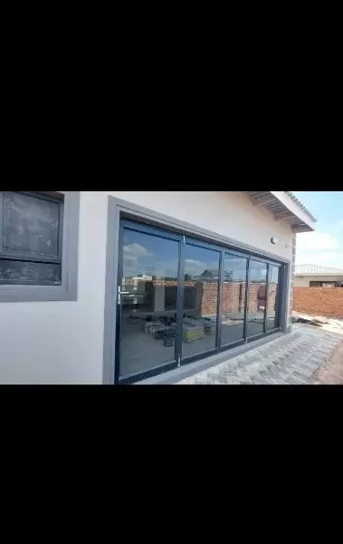 Sliding and Folding Door Charcoal Grey Aluminum