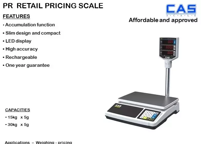 PR Retail pricing scale