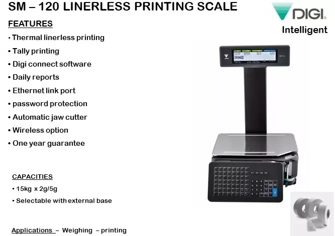 SM 120 Linerless Printing Scale