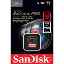 SanDisk Extreme Pro SD UHS I 128GB Card for 4K Video for DSLR and Mirrorless