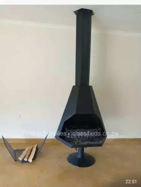 Free standing fireplace standard size