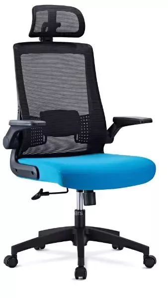 Jet Hiback swivel & tilt chair + Adjustable Headrest, Arms & Back Support-Mesh