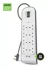 Belkin Plus Surge Protector 8-Way with USB 2,4 Amp USB Charging 8-outlet