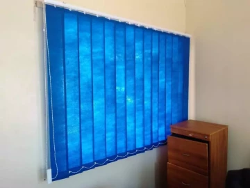 Royal blue vertical blinds