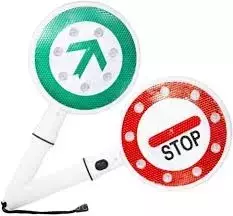 Handheld LED Stop And Go Traffic Sign Light, Battery LED Handheld Flashing Sign