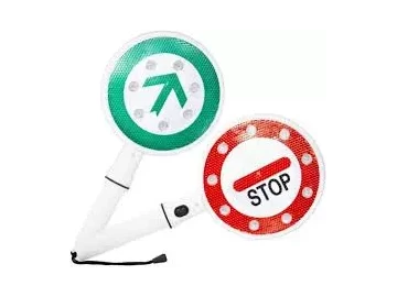 Handheld LED Stop And Go Traffic Sign Light, Battery LED Handheld Flashing Sign