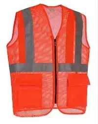 Evion Polyester Mesh Orange Reflective Safety Jacket