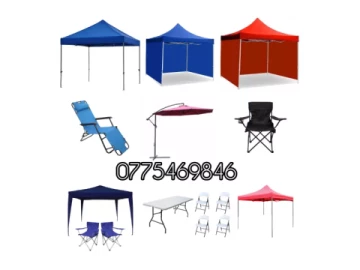 Commercial tents/Gazebos, folding chairs and tables