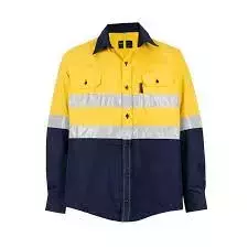 EVEREST Safety Shirt High Visibility Long Sleeve Yellow/Navy