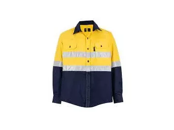 EVEREST Safety Shirt High Visibility Long Sleeve Yellow/Navy