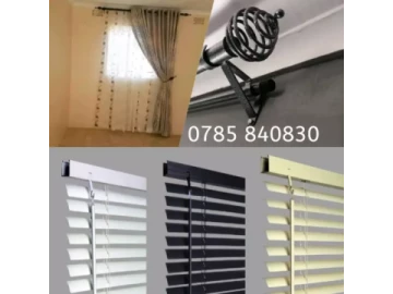 Curtain rods and blinds