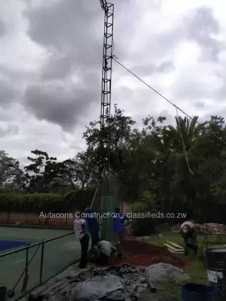 Floodlights Pylon Installaton