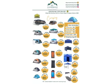 Campmaster Tents , Chairs and Sleeping bags