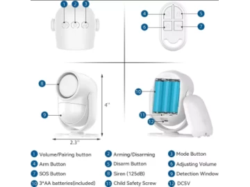 125db Motion sensor alarm kit