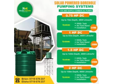 0,5hp solar full borehole installation